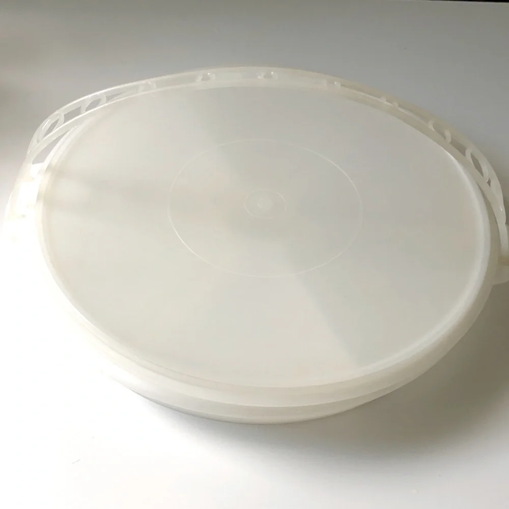 Vintage Tupperware Party Susan Divided Tray White & Sheer Lid + Handle